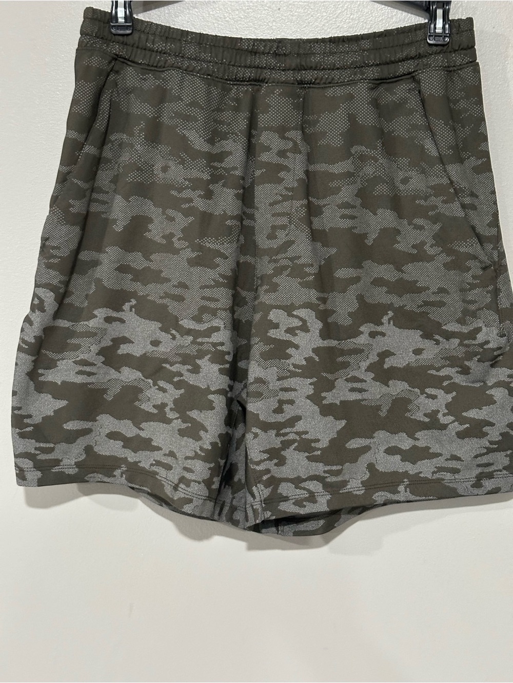 lululemon athletica Olive Green and Gray Camo Athletic Shorts